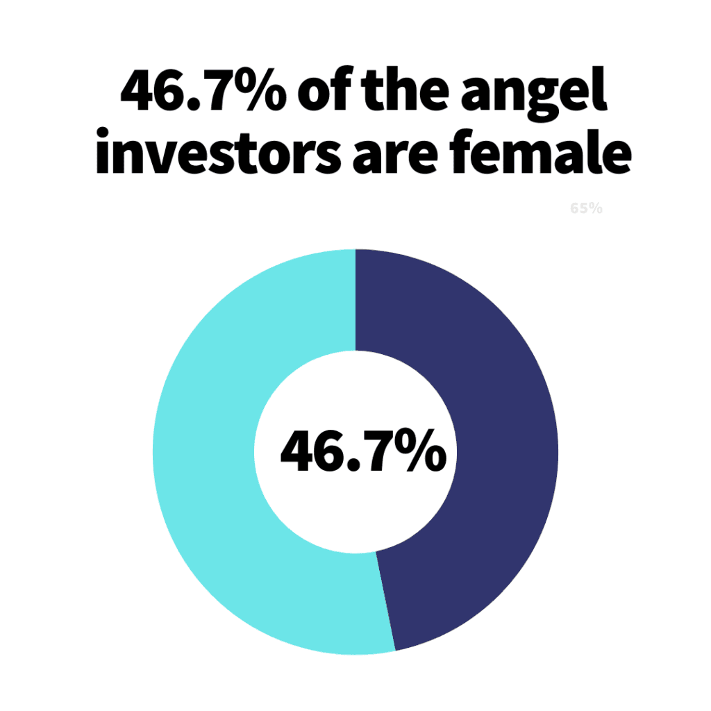 Donut Chart, female angel investors