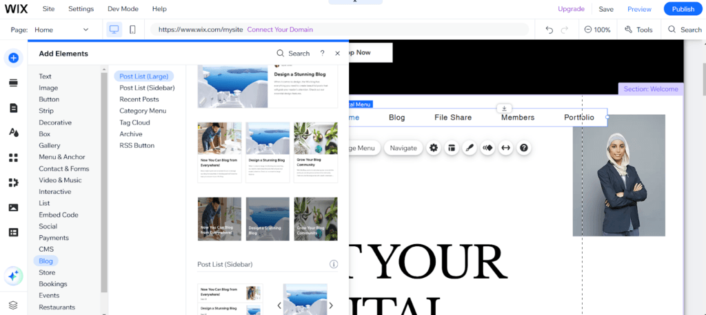 Wix website builder
