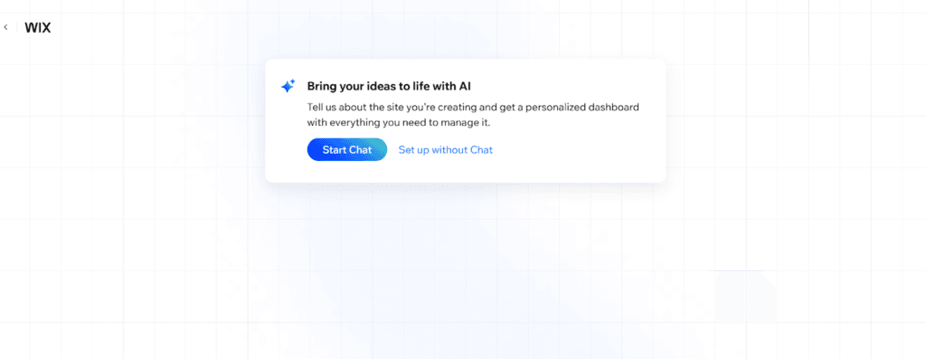 Wix AI website builder